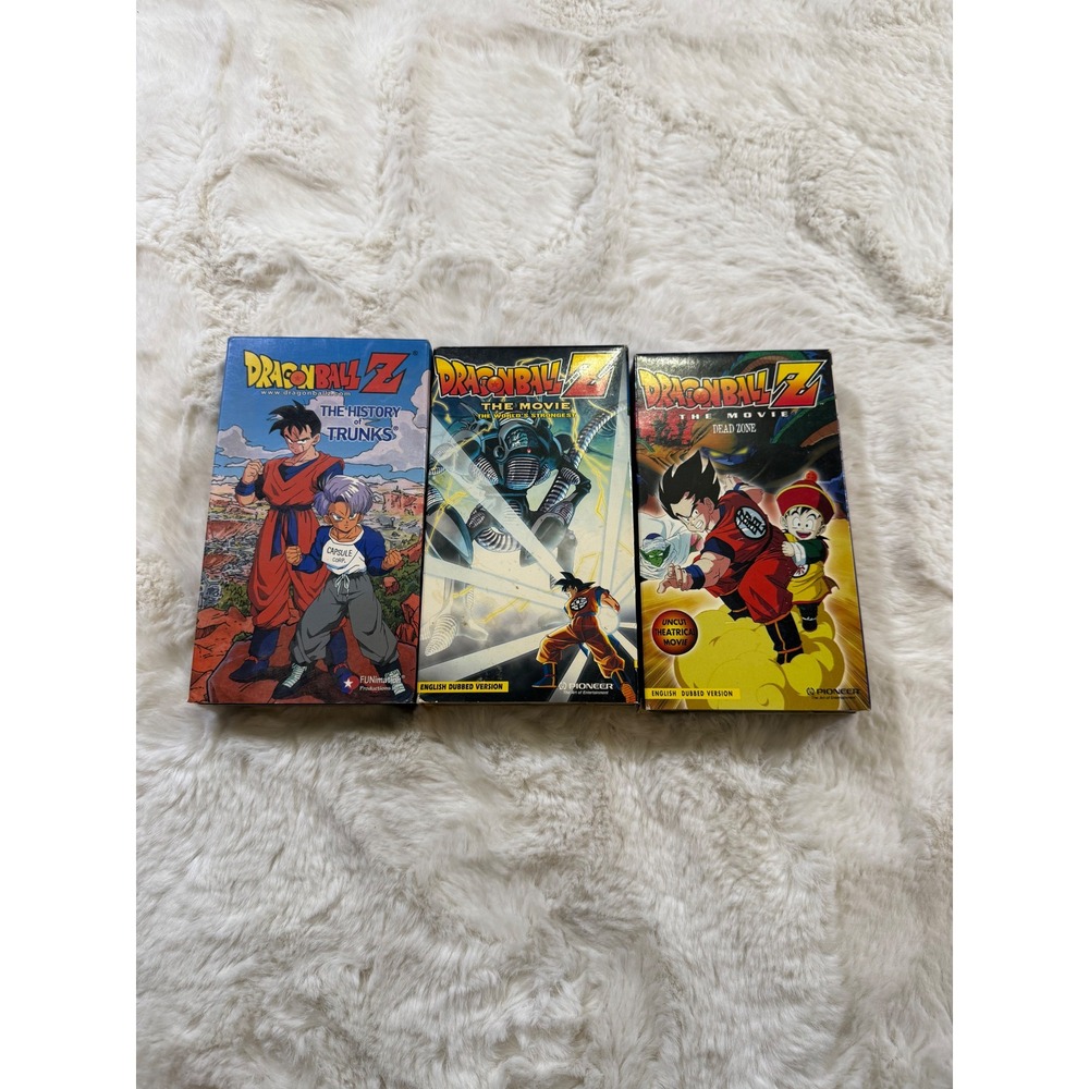 LOT OF 3 Dragon Ball Z VHS Tape Anime History of Trunks 2000s Goku Gohan Vtg